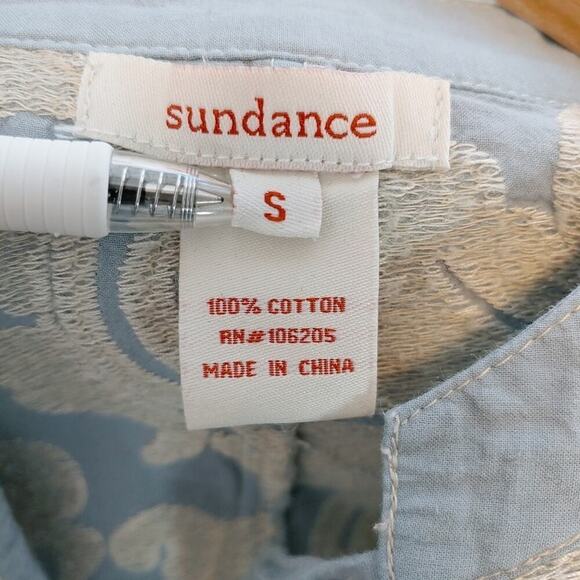 Sundance Embroidered Popover Baroque Detail Blouse Sz S - Picture 6 of 7